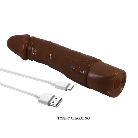 Коричневый реалистичный вибратор Jermaine - 19,5 см.